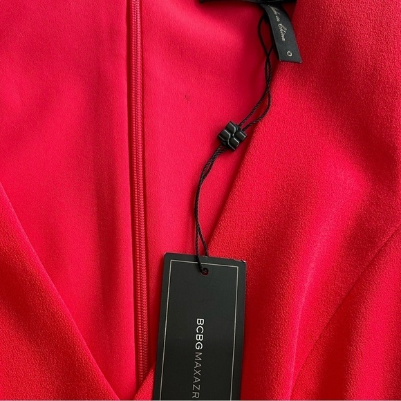 BCBG MaxAzria Cerys Peplum Jumpsuit lipstick red, V Neck Sleeveless Size  0 NWT - Picture 12 of 12